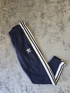 Adidas Tear Away Track Pants Size Medium Navy Warm Up Basketball